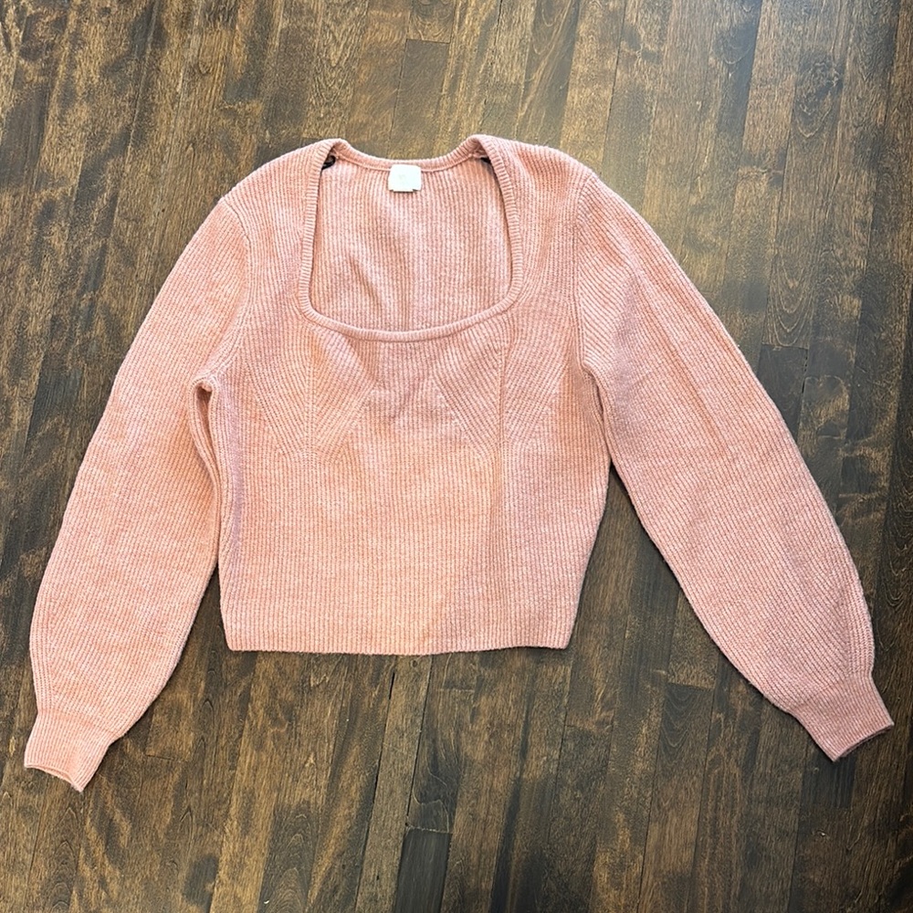 H&M Blush Pink Scoop Neck Sweater